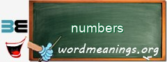 WordMeaning blackboard for numbers